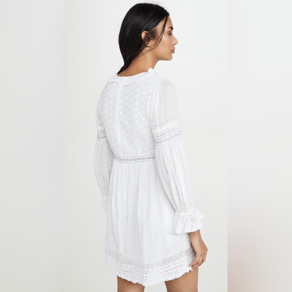 LoveShackFancy BNWT Jullian Mini Dress in White Broderie Anglaise- Size US 4 - Picture 6 of 16
